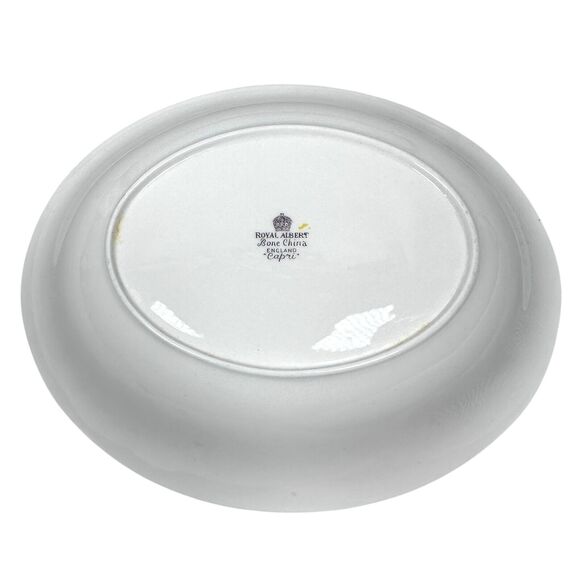 Royal Albert Capri Vegetable Dishes / Bowls White Gold Oval Bone China Lot of 2 - Picture 3 of 7